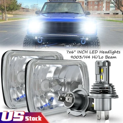 Faros LED de 7x6" para Jeep Wrangler YJ 1987-1990 1991-1995 con haz alto/bajo H4 Foto 1 de 4