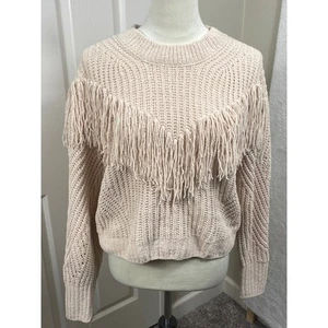 Damen Junior Medium Fransen Pullover Pulli Strick Boho Festival Statement - Bild 1 von 7