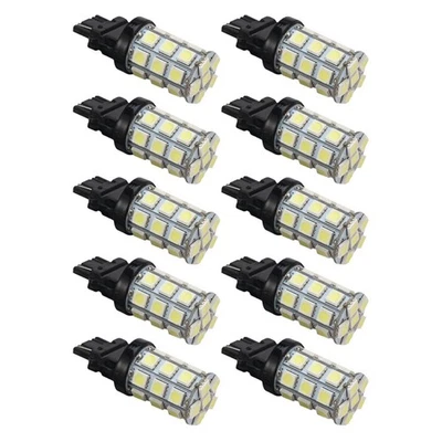 7443 LED Bulbs 10 Pack Reverse Tail Brake Turn Signal Lights 27SMD 6000K White - Image 1 of 4