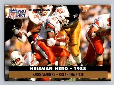 Juego profesional Heisman Hero 1991 Barry Sanders #39 Salón de la fama Oklahoma State Detroit Lions Foto 1 de 2