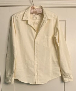 Frank & Eileen Sz M Barry Distressed Button Up Shirt Light Yellow - Picture 1 of 3