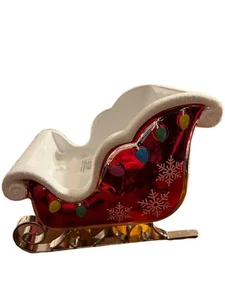 Bath & Body Works 3 Wick Candle Holder Christmas Holiday 2021 Sleigh Pedestal - Picture 1 of 12