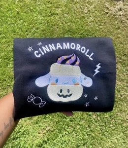 Cinnamoroll Halloween Pumpkin Trendy Custom Embroidered Crewneck Sweatshirt - Picture 1 of 5