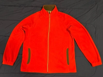 中号男式红色加绒全拉链夹克,带口袋中号 38-40 免运费 — 第 1/4 张图片