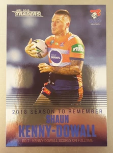 NRL 2019 Traders Season to Remember 2018 Shaun Kenny-Dowall Card Knights SR23 - Picture 1 of 2