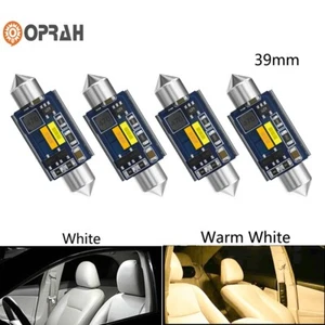 4X Iluminación Doble Color DE3175 DE3021 LED Festón Bombilla Blanco/Cálido Switchback 39MM - Imagen 1 de 10