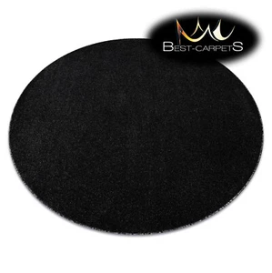 Modern Durable Soft ROUND rug ETON PLUS anthracite, one-color, uniform, plain - Picture 1 of 9