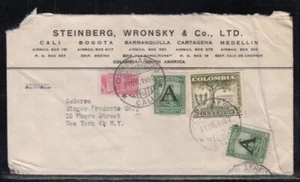 COLOMBIA Commercial Cover Cali to New York City 31-07-1950 Cancel - Picture 1 of 2