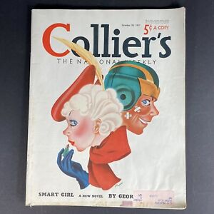Collier's Magazine October 1937 Jorj Harris Jesse Stuart Mussolini Vtg Ads