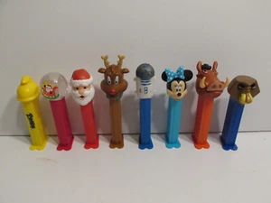 LOT OF 8 PEZ DISPENERS DISPENSER R2D2 MINNIE MOUSE SANTA CLAUS DISNEY PEEPS RARE - Picture 1 of 5