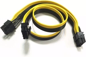 PCI-e 8 Pin Male to Dual 8 Pin (6+2) Male PCI Express Power Adapter Cable - Picture 1 of 6