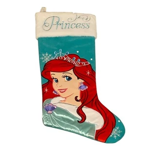 Princess Ariel 16” Turquoise Green Red Christmas Stocking - Picture 1 of 4