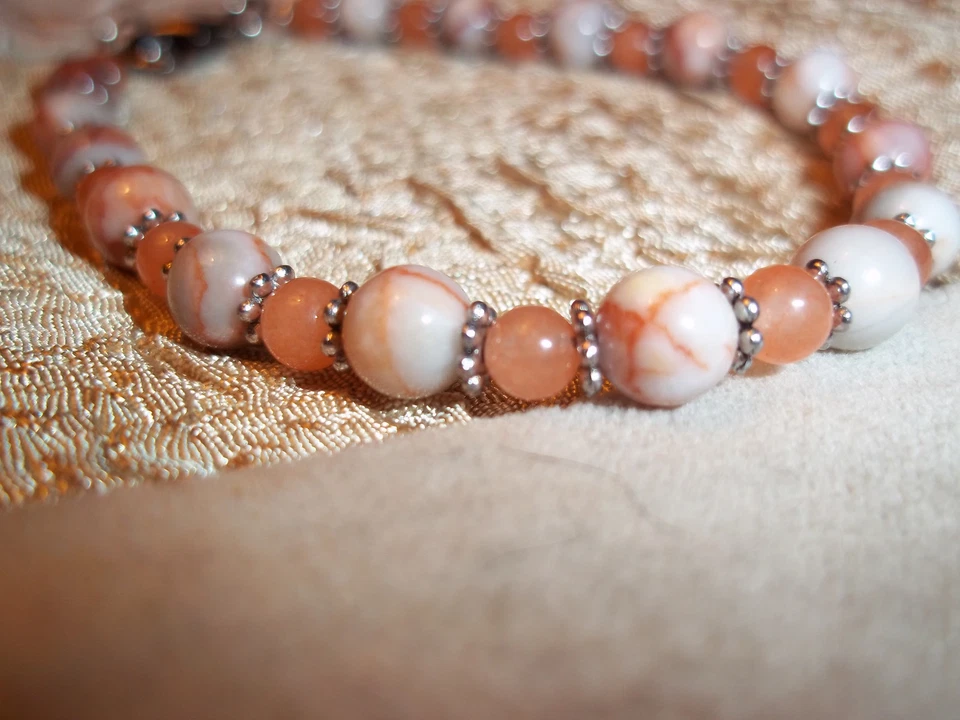 Brazalete de jaspe AUTUMN de piedras preciosas naturales hecho a mano de 9 pulgadas Z-09 Foto 1 de 1