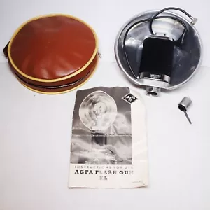 AGFA FLASH GUN KL, Leather Zipper Case & Instructions UNUSED - Picture 1 of 3