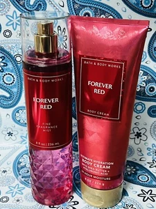 Bath & Body Works "FOREVER RED" Body Cream & Fragrance Mist - Picture 1 of 1