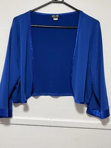 Miss Me Size 18 Blue Short Cover Up Polyester Long Sleeves - Picture 1 of 9