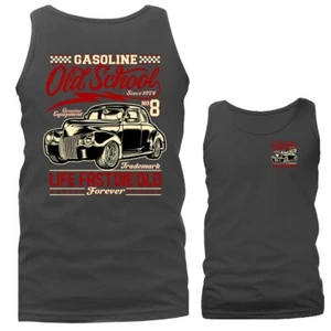 Gasolina Old School Hot Rod Clásico Vintage Coche Automóvil Gráfico Tank Top - Imagen 1 de 11