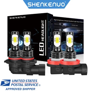 Combo 4Pkg 9005+H11 LED Headlight High Low Beam Bulbs Kit 6000K Super Bright - Picture 1 of 12