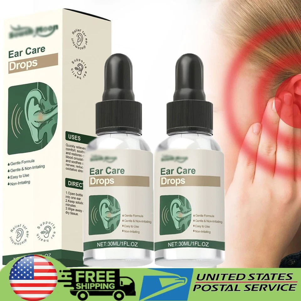 Paquete de 1/2/3 gotas para el cuidado del oído fórmula suave, tratamientos para el tinnitus gotas para los oídos 30 ml Foto 1 de 4