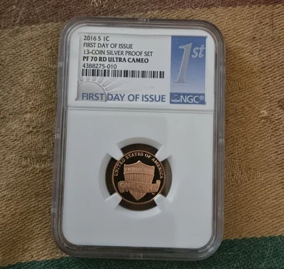2016 S Fdoi  1c penny  13 Coin  Proof Set  Pf 70 Rd Ultra Cameo Pop 110. - Image 1 of 2