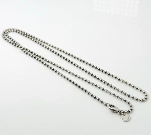 24 Zoll Tiffany & Co Sterlingsilber 2,5 mm Perlenkette Hund Kette mit Karabinerverschluss - Bild 1 von 7