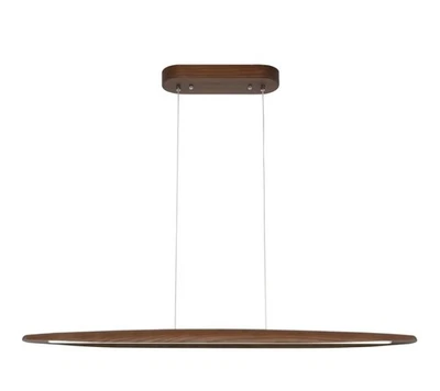 39英寸木质线性吊坠灯LED可调光悬挂灯用餐室灯... — 第 1/4 张图片