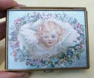 Shimmering Angel Trinket Jewelry Box Thomas Cathey Collection Brass Glass - Picture 1 of 4