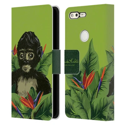 OFFICIAL FRIDA KAHLO TROPICAL LEATHER BOOK WALLET CASE COVER FOR GOOGLE PHONES - Image 1 of 4