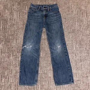 Polo Ralph Lauren Boys Medium Wash Blue Straight Jeans Size 7 Distressed - Picture 1 of 9