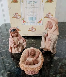 Vintage 1992 Enesco Miss Martha's Nativity Maria Josh And Baby Christopher With Box - Bild 1 von 15