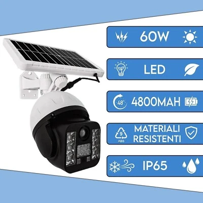 Lampada solare LED LUCE sensore di movimento 60w TELECAMERA FINTA IP65 FO-TA126 - Immagine 1 di 4