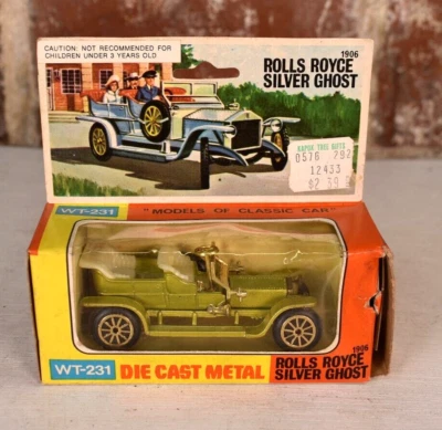 Rolls Royce Silver Ghost 1906 antiguo metal fundido a presión genuino, WT-231 Foto 1 de 4