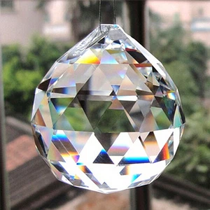 20mm Clear Faceted Glass Sphere Prism (1) - Picture 1 of 2