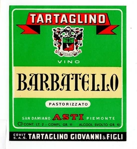 EV0010 Etichette Vini Barbatello ditta Tartaglino anni 60 - Picture 1 of 1