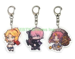 Set 3 Portachiavi Fate Stay Grand Acrophobia Anime Acrilico Kuro Mordred Mashu - Foto 1 di 2
