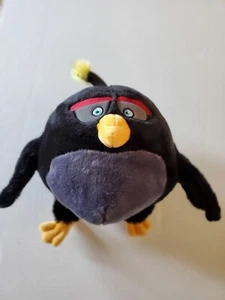 Angry Birds Black Bomb Plush Commonwealth 2016 Rovio Bomb Bird Round Ball 8" - Picture 1 of 5