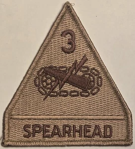 U.S. ARMY 3rd ARMORED Division SPEARHEAD Patch DESERT TAN UNIFORM MILITARY  - Picture 1 of 2