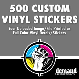 500 Custom Full Color Adhesive Vinyl Stickers Decals Labels - Picture 1 of 1