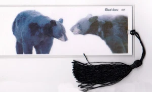 Bookmark    Black bears    hand made     laminated    has tassel    #3 - Imagen 1 de 3