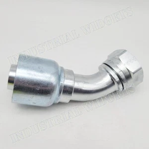 Parker 13743-20-20 Crimp x JIC 43 Series 45° Swivel Elbow fitting 1-1/4" - Picture 1 of 3