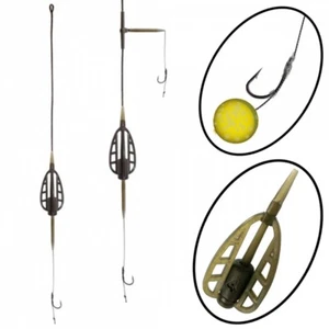 Montaje de carpas cesta de alimentación en línea Method Feeder Carp Leader 1 2 Boilie compartimentos - Imagen 1 de 8