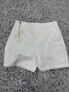 New Walter Hagen Shorts Womens White Seersucker Clubhouse 5” Golf Preppy Size 8 - Picture 1 of 5