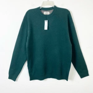 Taylor Stitch Dark Green Wool Blend Crewneck The Double Knit Sweater in Forest - Picture 1 of 6