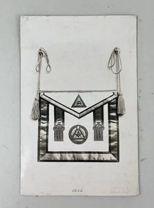 VTG Lilley Co Production photo Freemasonry Mason regalia apron c 1920 York Rite  - Picture 1 of 3