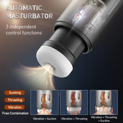 Automatic Male Masturbator Penis Pump Thrusting Sucking Vibrating Cup Lubricants - Image 1 of 4