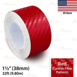 1-1/2" Vinyl Pinstriping Pin Stripe Styling Tape Sticker 38mm CARBON FIBER RED - Picture 1 of 13