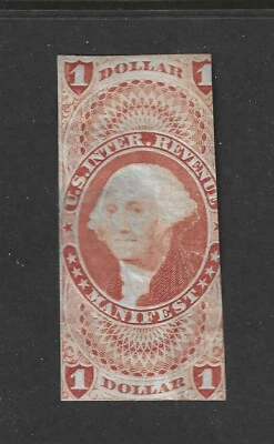 USA Scott # R72P3 Proof Cut into Right India Paper Stamp US BOB Revenue Cat $55 - Image 1 of 2