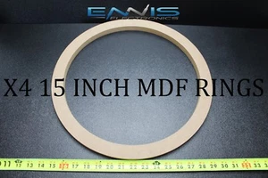 4 MDF SPEAKER RINGS SPACER 15 INCH WOOD 3/4 THICK FIBERGLASS BOX EE-RING-15R - Picture 1 of 4