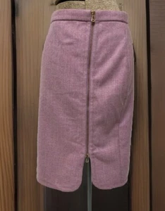 NEW J. Crew Skirt Size 6 Straight Gold Tone Modern Front Zip 100% Wool 29” Waist - Picture 1 of 13