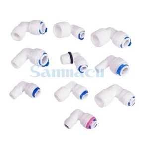 10pcs 1/4" 3/8" Pushfit To 1/8"-3/4" BSP Male Elbow RO Water Fitting Drinking - Picture 1 of 9